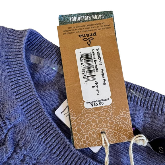 NEW Prana Knit Sweater Short Sleeve Lavender Purple Sz S - Picture 7 of 9